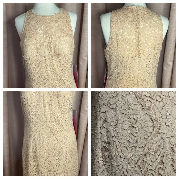 NWT  JS Collections 12 Formal Pink/beige Intricate Lace Elegant Maxi Weddings - Picture 11 of 16